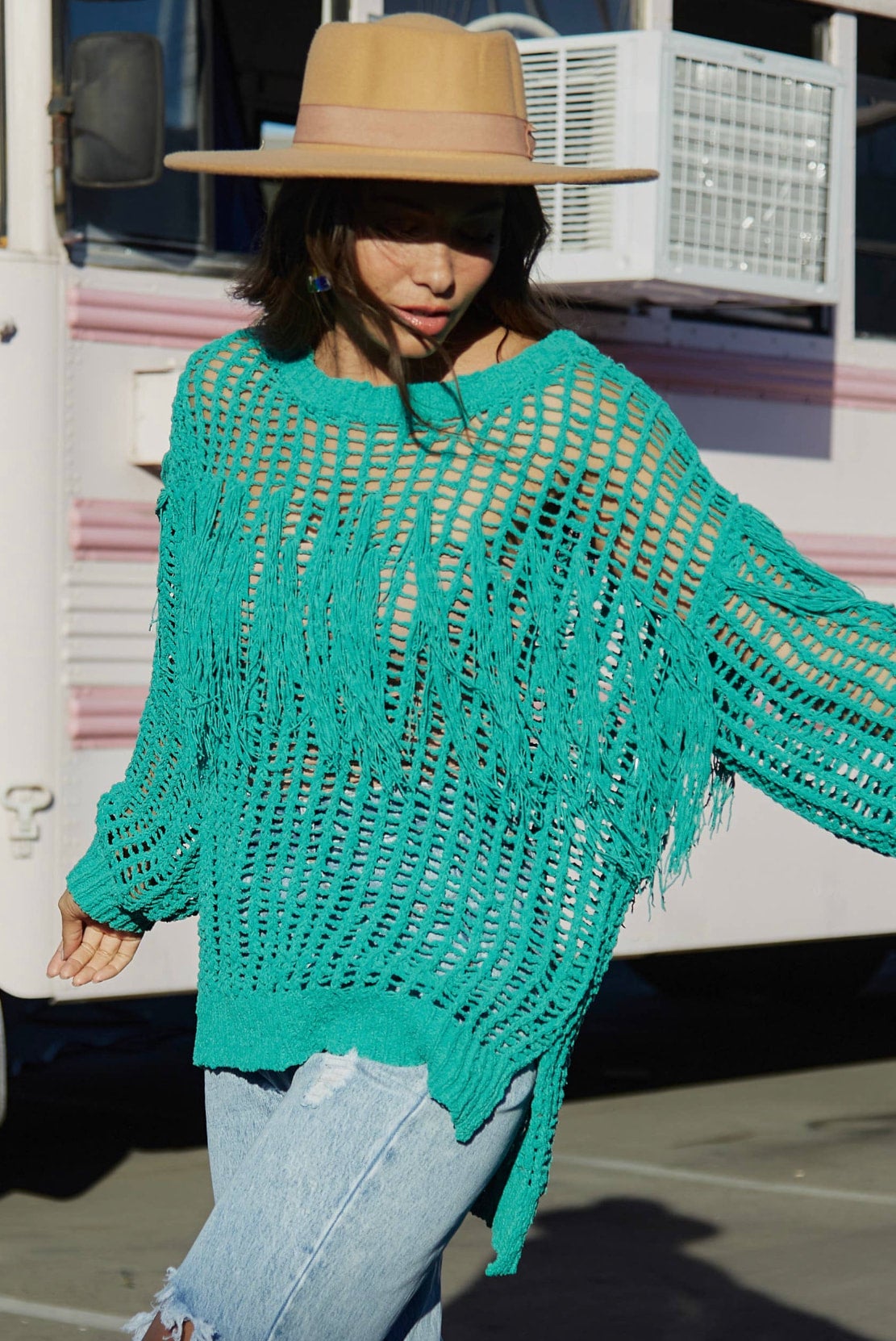 Fringe Open Stitch Sweater